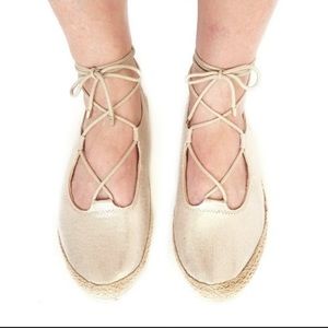 NATURALIZER Rosaline Metallic Lace-Up Espadrilles